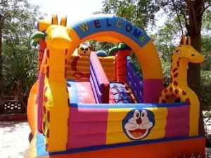 Giraffe bouncy with slider game activity rent in Jorhat